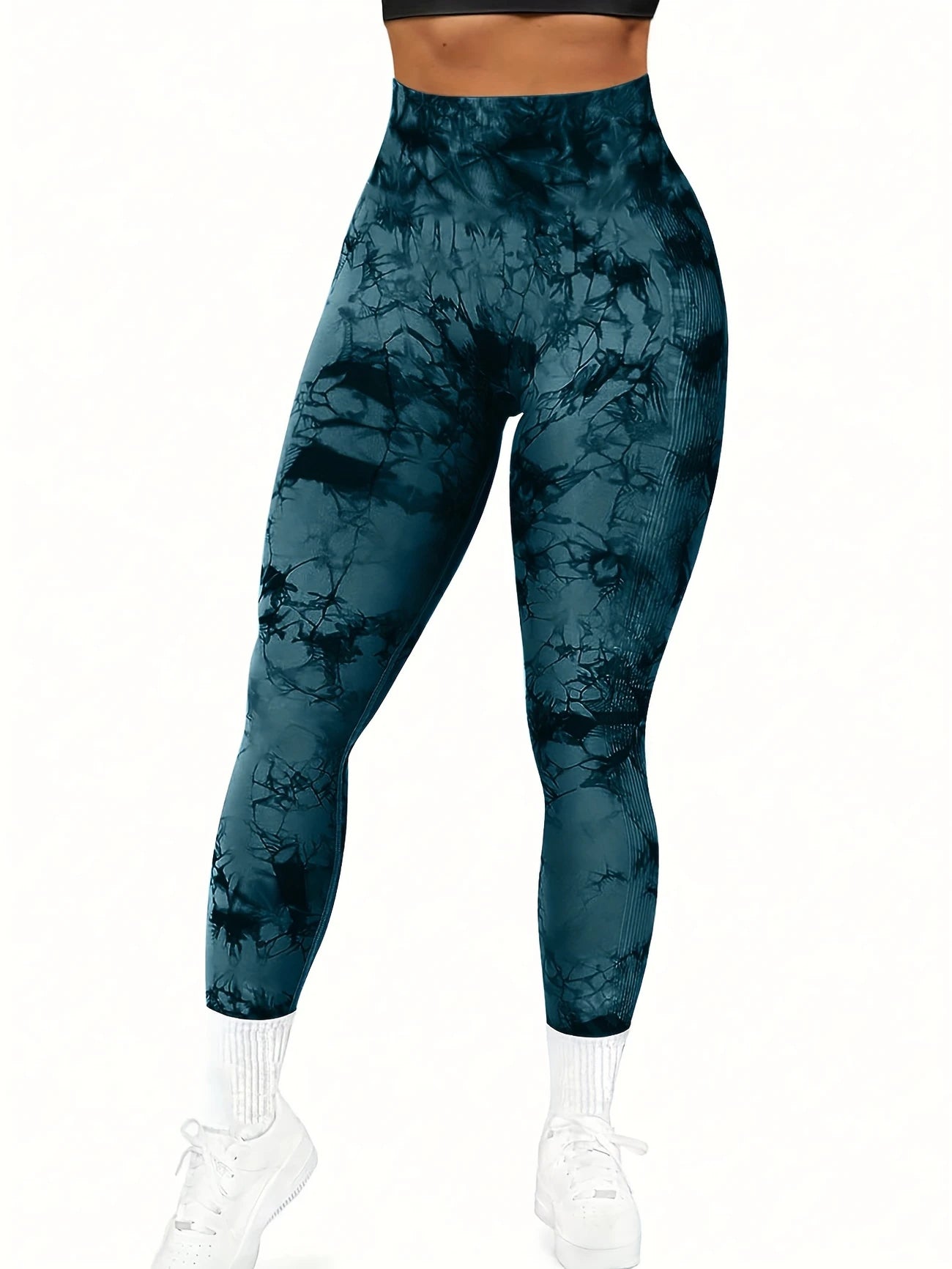 XS Seamless Women's Sports Yoga Pants, High Elasticity, Comfortable Athletic Wear, Tie-Dye Pattern