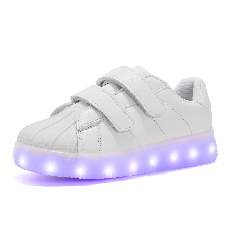 Children's Luminous Shoes Charging LED Light Shoes Colorful Shell-Toe Children's Shoes