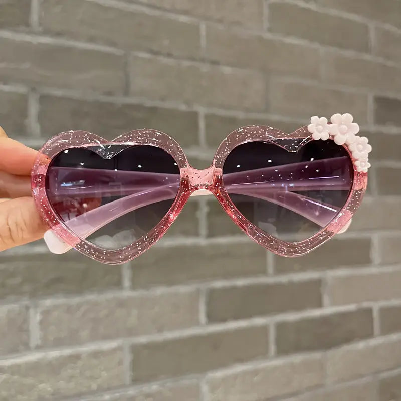 2pcs Purple and PinknGirls Boys Cute Cartoon Flower Fashion Glasses Fashion Cute Children Lovely Vintage Glasses Trend Classic Kids fashionable glasses