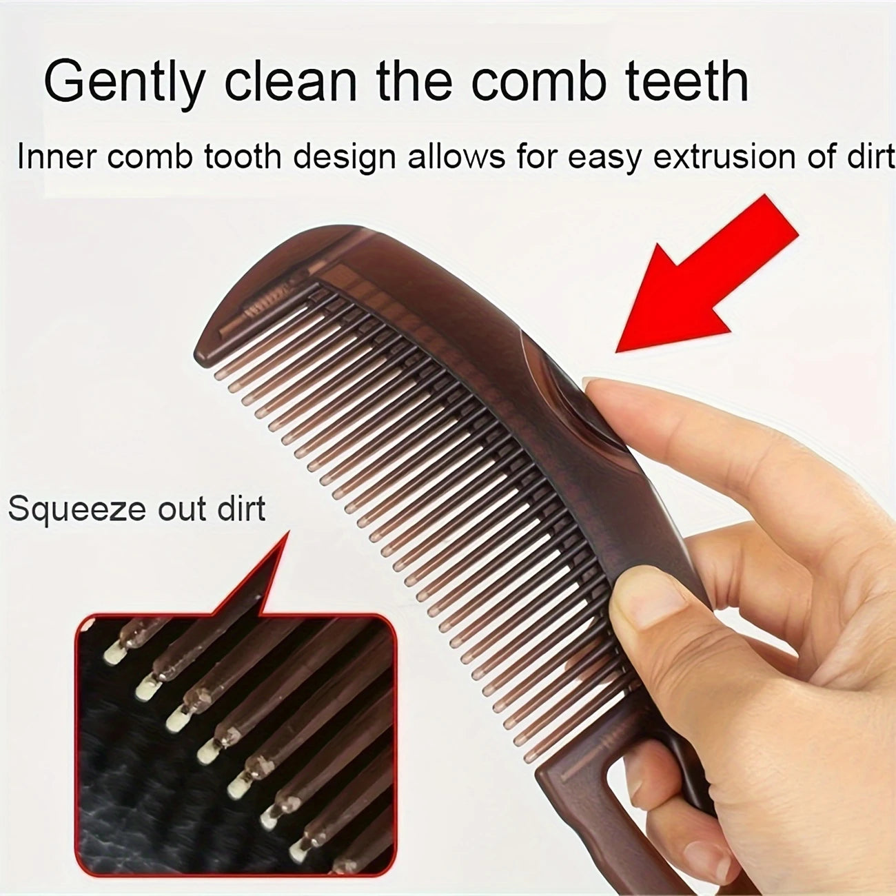 2-Pack Scalp Massaging Hair Combs for Oily Hair, Dandruff Removal, ABS Plastic Finishing Combs with Easy Clean Bristles, Anti-Static Detangling and Styling Comb Set