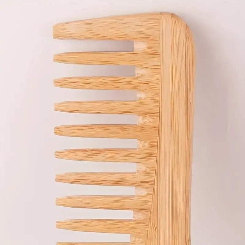 1pc Wide-Toothed Bamboo & Wooden Hair Comb for Detangling And Styling Hair Brush