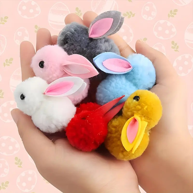 3pcs Random Color Easter Eggs and Easter Bunny sets, Easter basket stuffing, Easter Surprise gifts, Hunting Surprise Eggs, bunny pompom decorations, Easter party supplies