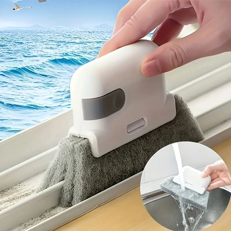 Easy-Grip Reusable 1pc Versatile Door & Window Track Cleaning Brush - Durable Plastic Groove Cleaner for Kitchens, Bathrooms, Living Rooms - Ideal for Small Gaps & Frames, No Electricity Needed