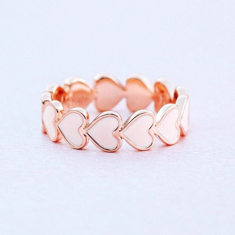 Simple Heart To Heart Dripping Oil Ring