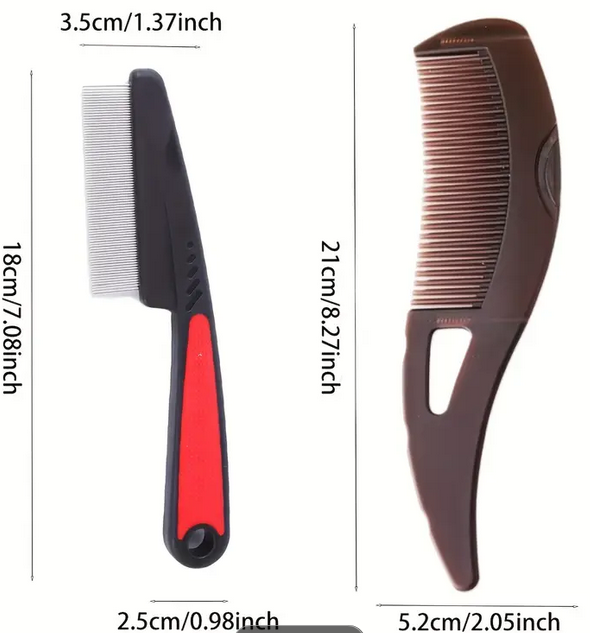 2 Dandruff Combs, Stainless Steel Fine-Tooth Comb, Scalp Psoriasis Comb, Dandruff Comb, Scalp Cleaning And Detoxification Comb, Lice Comb, Scalp Massage Comb, Multifunctional Comb for Men And Women