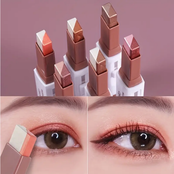 6pcs Two-color Eye Shadow Stick Set Pearlescent Matte High Gloss Eye Shadow Stick Durable Waterproof Not Easy To Take Off Makeup Perfect Christmas Gift Valentines Day Gifts