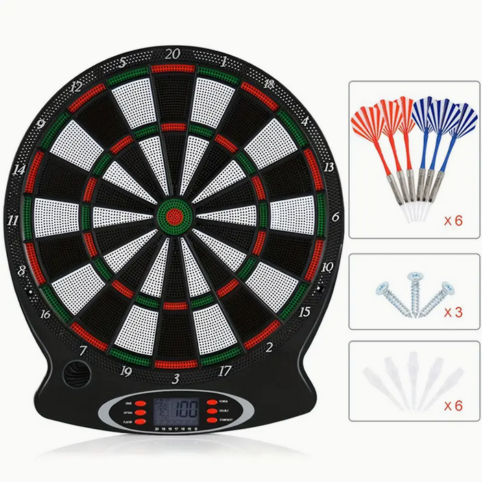Upgraded Electronic Dart Board, Auto-Scoring Compact Digital Soft Tip Dart Boards Automatic Scoring Dart Plate With LCD Display 6pcs Darts, 31.5 * 43cm/ 12.4 * 16.9inch, Made Of High-grade Material, Which Is Durable Brand: GREENSEN