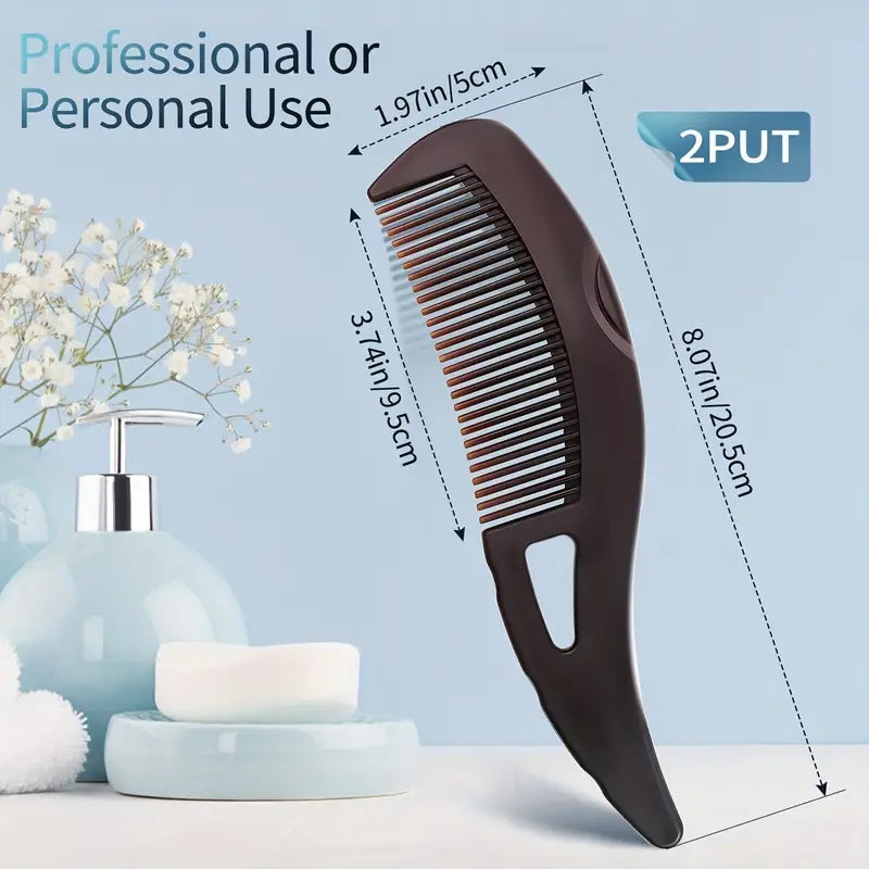 2-Pack Scalp Massaging Hair Combs for Oily Hair, Dandruff Removal, ABS Plastic Finishing Combs with Easy Clean Bristles, Anti-Static Detangling and Styling Comb Set
