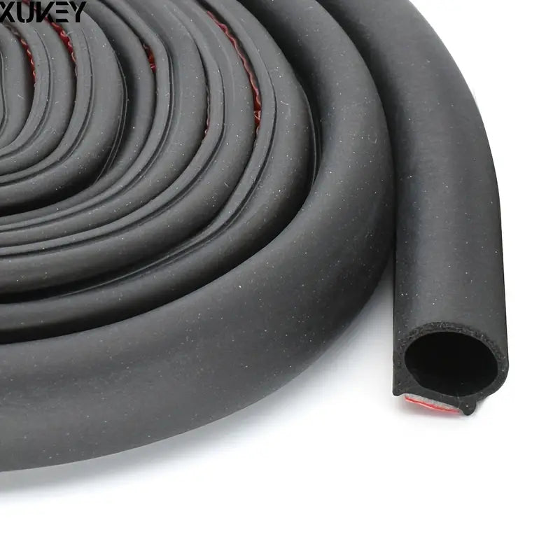 XUKEY 2pcs 4Meter Universal Auto Door Seal Strip D-Shape Rubber Self-Adhesive Weather Stripping For Car, Truck Truck Cap, Pickups Door Window Soundproof Noise Insulation Sealing, Seal Dustproof