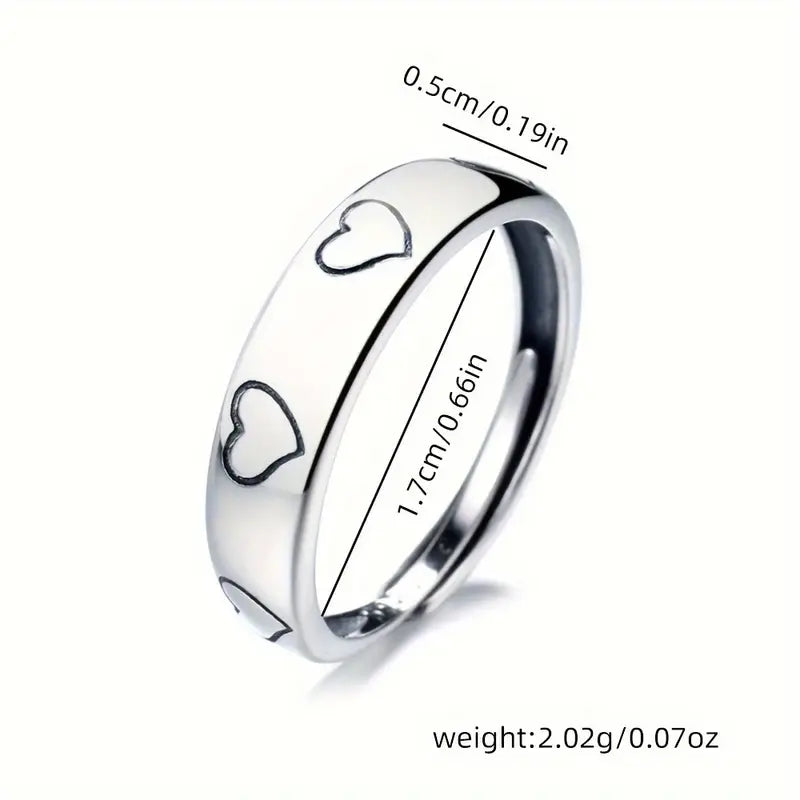 Elegant And Minimalist Heart Ring, Suitable For Daily Gatherings And Dates, Perfect For Stylish Women To Wear On Their Index Finger (approximately 2.02g).