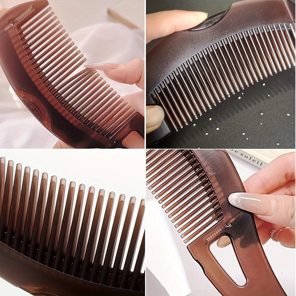 2-Pack Scalp Massaging Hair Combs for Oily Hair, Dandruff Removal, ABS Plastic Finishing Combs with Easy Clean Bristles, Anti-Static Detangling and Styling Comb Set