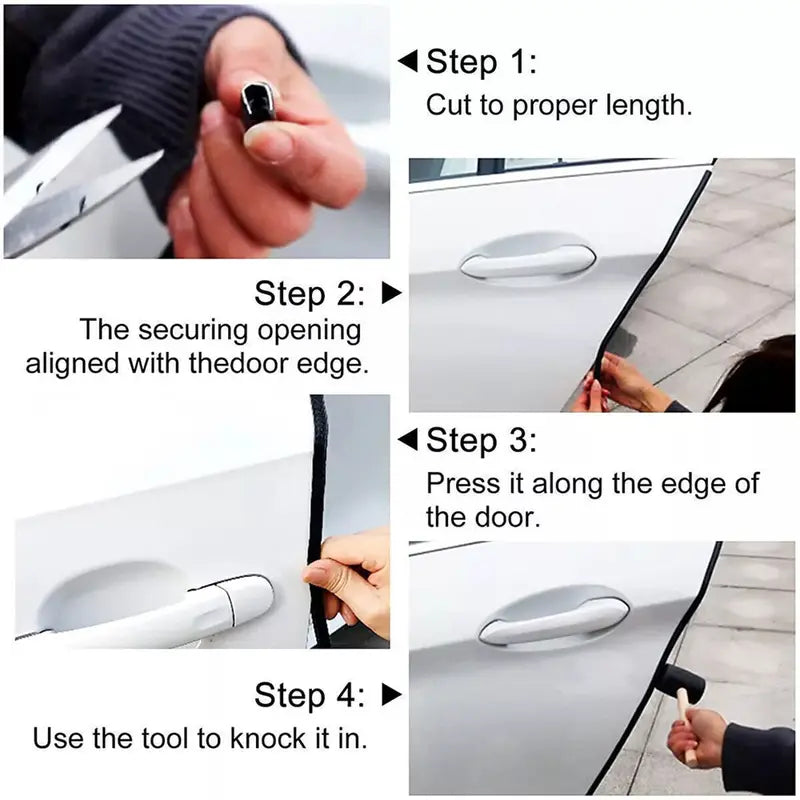 10m Car Door Edge Protector, Rubber Car Door Protector Glueless Auto Accessories Rubber U-Shaped Car Trim Door Protector Seal for Cars, Trucks, SUVs, ATVs, Boats (10m/32.8ft, Black)