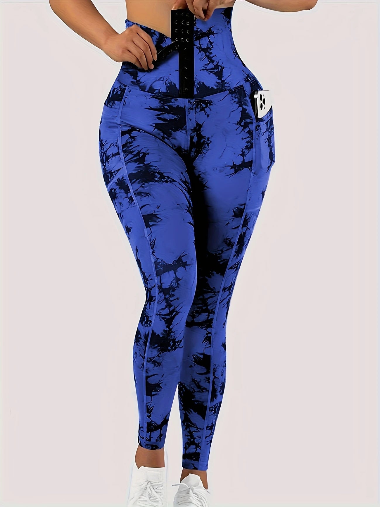 Durable| High-Waist Seamless Yoga Leggings for Women - Stretchy, Tie-Dye, Hip-Lifting Workout Pants, Machine Washable, Sporty Style