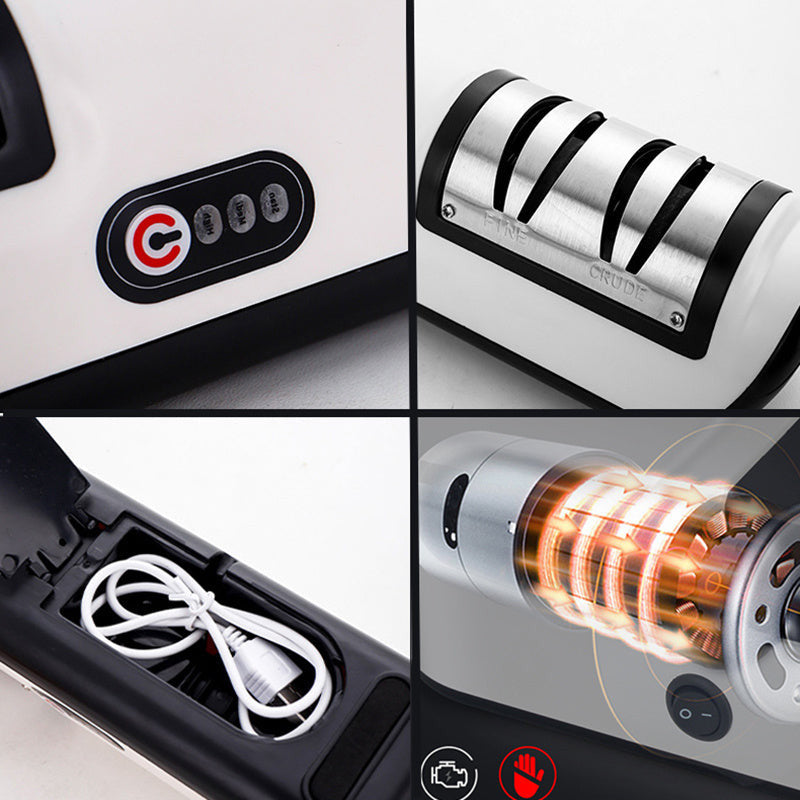 USB Rechargeable Electric Knife Sharpener Automatic Adjustable Kitchen Tool For