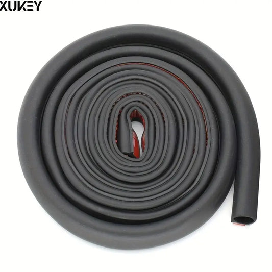 XUKEY 2pcs 4Meter Universal Auto Door Seal Strip D-Shape Rubber Self-Adhesive Weather Stripping For Car, Truck Truck Cap, Pickups Door Window Soundproof Noise Insulation Sealing, Seal Dustproof