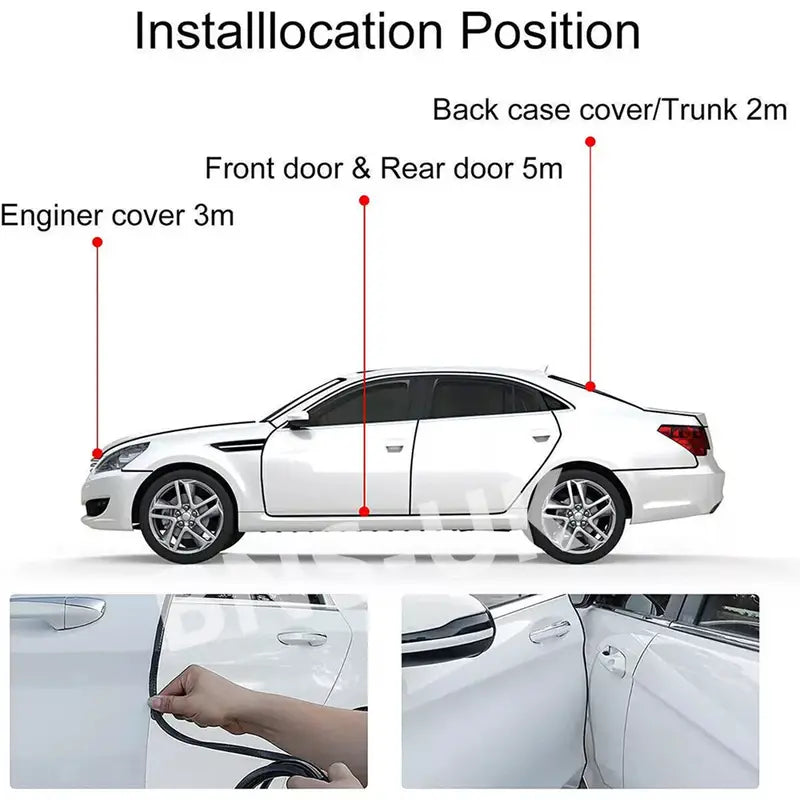10m Car Door Edge Protector, Rubber Car Door Protector Glueless Auto Accessories Rubber U-Shaped Car Trim Door Protector Seal for Cars, Trucks, SUVs, ATVs, Boats (10m/32.8ft, Black)