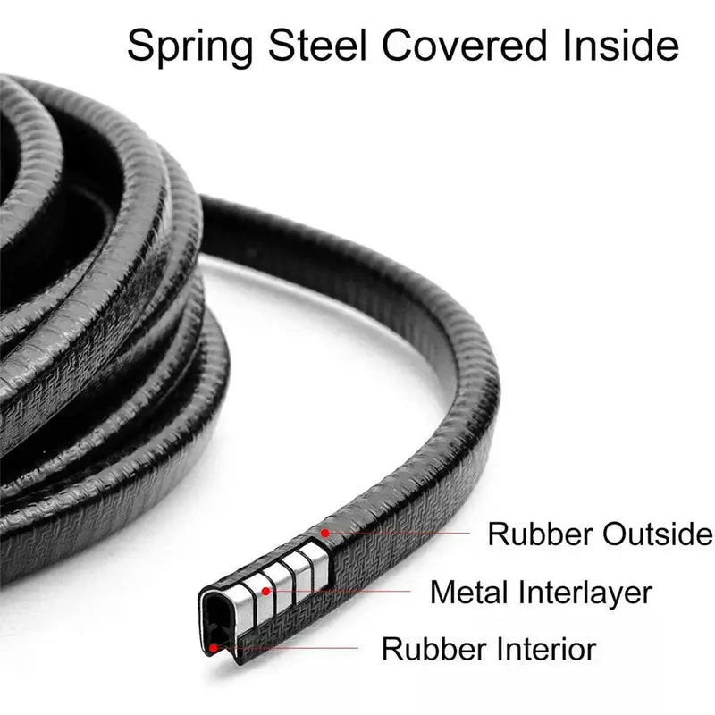 10m Car Door Edge Protector, Rubber Car Door Protector Glueless Auto Accessories Rubber U-Shaped Car Trim Door Protector Seal for Cars, Trucks, SUVs, ATVs, Boats (10m/32.8ft, Black)