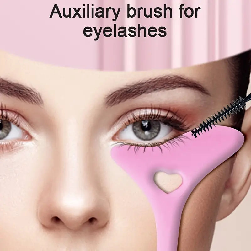 4-in-1 Pink Silicone Makeup Stencil for Perfect Winged Eyeliner & Lipstick Application - Reusable, Multi-Angle Eyelash Tool with Ergonomic Handle - Quick & Easy Precision Beauty Enhancement, Makeup Tools