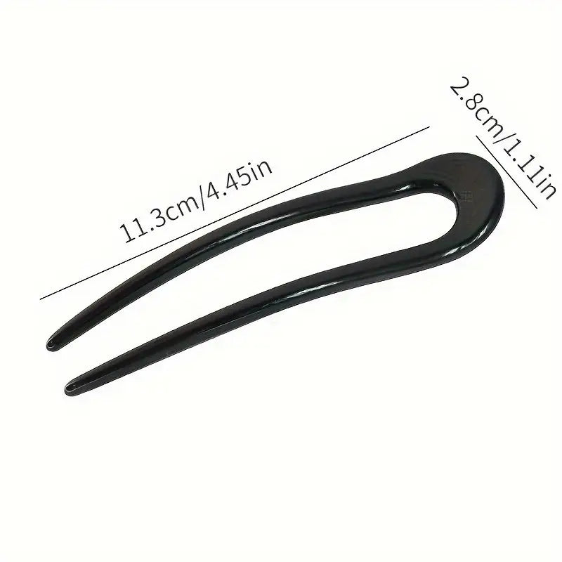 5pcs Solid Color U Shaped Hair Pins Elegant Hair Dish Hair Bun Maker For Women And Daily Use Wear