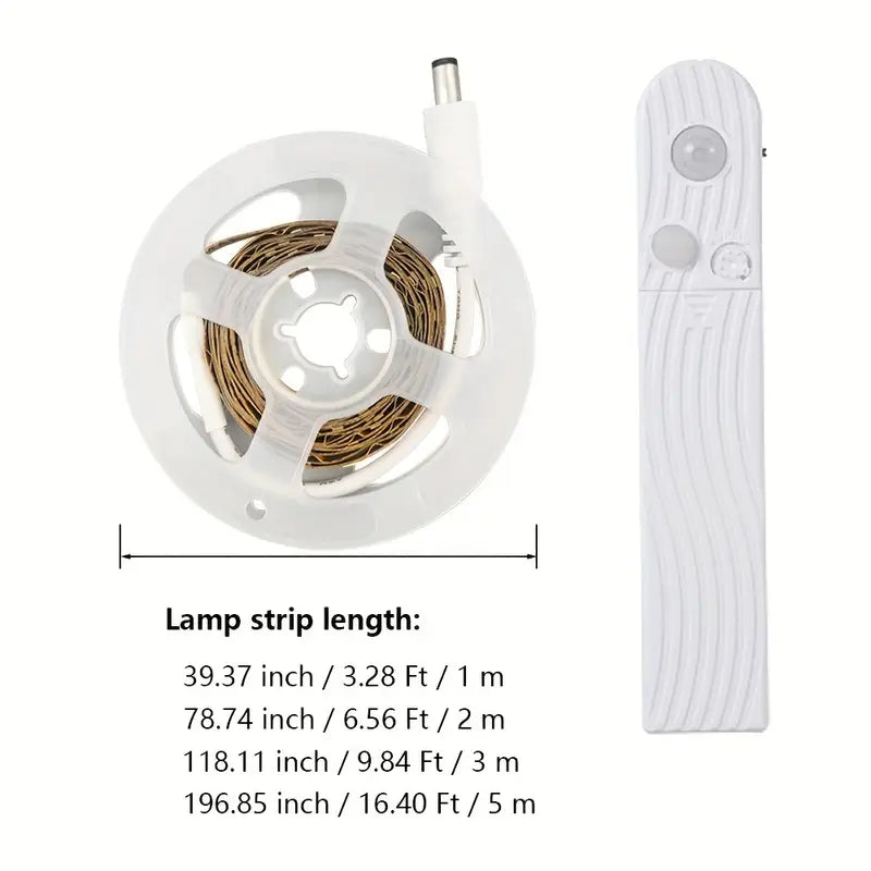 Motion Sensing Warm White/cold White LED Light Strips, Intelligent Human Body Sensing Light Strips, Easy To Use Induction Switches, Suitable For Bedrooms, Stairs, Foyers, Wardrobes, Cabinets, And Study Rooms (without Batteries)