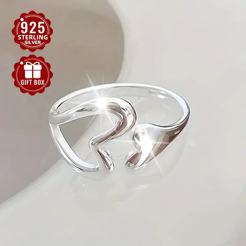 1pc Hollow Big Heart Design Ring Women's Opening Adjustable Index Finger Ring Hypoallergenic Suitable For Women's Daily Travel Wear (about 2.1g)