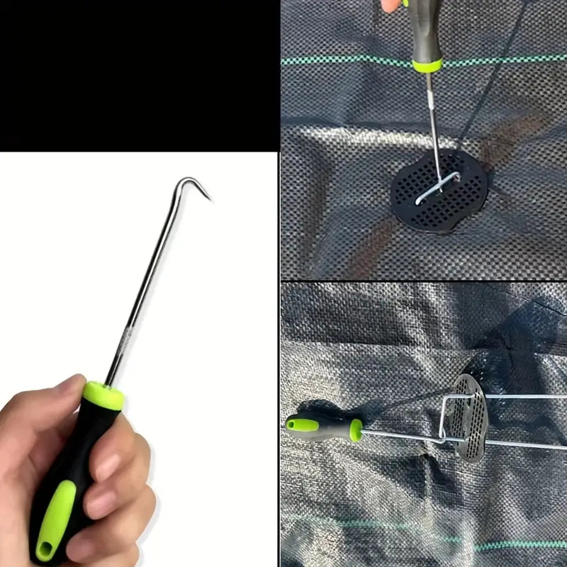 U-Shaped Ground Nail Remover Hook for Garden Cracks and Paving Gaps - Metal Material