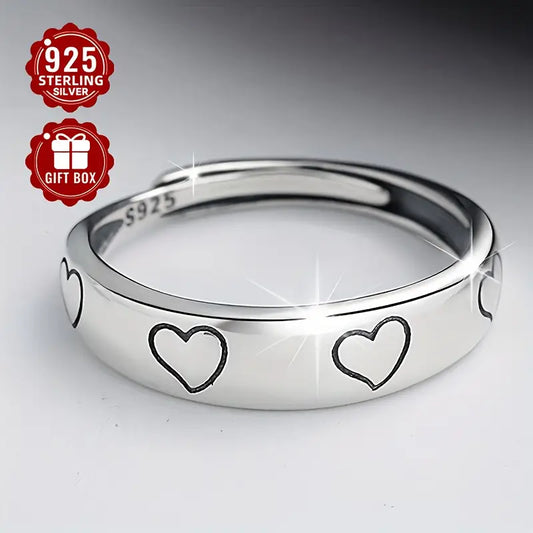 Elegant And Minimalist  Heart Ring, Suitable For Daily Gatherings And Dates, Perfect For Stylish Women To Wear On Their Index Finger (approximately 2.02g).