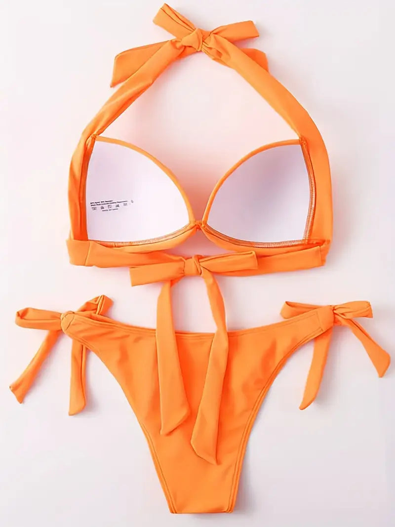 Sexy Swimsuit] European and American beach hard cup three-point bikini sexy swimsuit | Women's fashion | European and American style