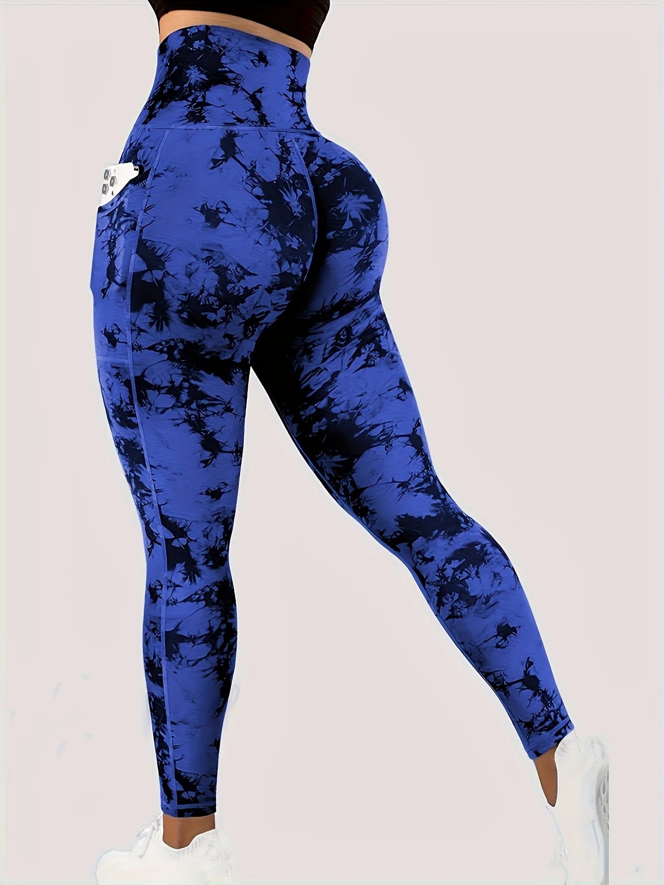 Durable| High-Waist Seamless Yoga Leggings for Women - Stretchy, Tie-Dye, Hip-Lifting Workout Pants, Machine Washable, Sporty Style