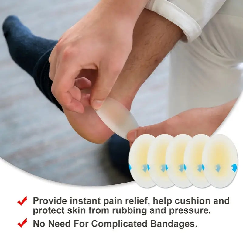 15pcs Ultra-Thin Hydrocolloid Blister Bandages - Waterproof Gel Cushions for Finger, Toe & Heel Relief, Prevention & Recovery