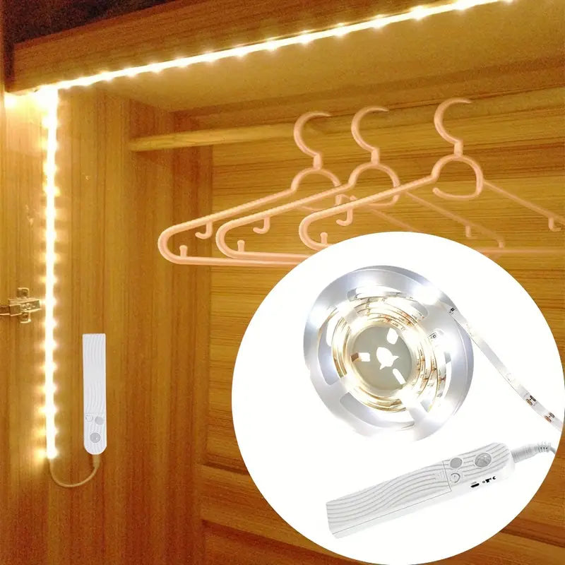 Motion Sensing Warm White/cold White LED Light Strips, Intelligent Human Body Sensing Light Strips, Easy To Use Induction Switches, Suitable For Bedrooms, Stairs, Foyers, Wardrobes, Cabinets, And Study Rooms (without Batteries)
