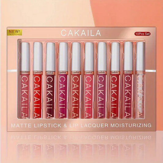 10pcs Waterproof Matte Lip Gloss Set Long-lasting Non-stick Lip Makeup Tools Daily Stage Makeup Lip Gloss Lipstick Girls Holiday Gift Valentines Day Gifts