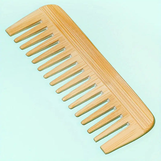 Bamboo Wooden Comb Set: Large Teeth, Normal Hair Type, Suitable for Wet and Dry Hair, Perfect for Men with Oily Hair