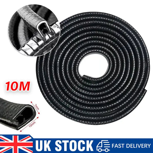 10m Car Door Edge Protector, Rubber Car Door Protector Glueless Auto Accessories Rubber U-Shaped Car Trim Door Protector Seal for Cars, Trucks, SUVs, ATVs, Boats (10m/32.8ft, Black)