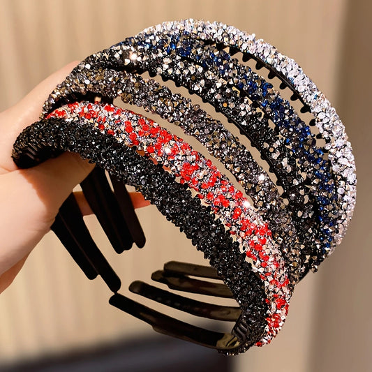6pcs Lemon Loveo Sparkling Rhinestone Hairbands - Non-Slip, Teeth Grip Headbands for Girls - Perfect Fashion Accessory & Gift