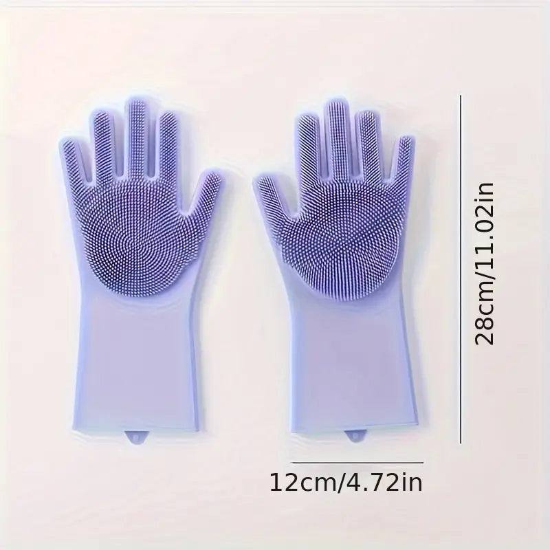 Silicone Dog Grooming Gloves - Gentle Deshedding & Bathing Mitts for Pets, Five-Finger Design