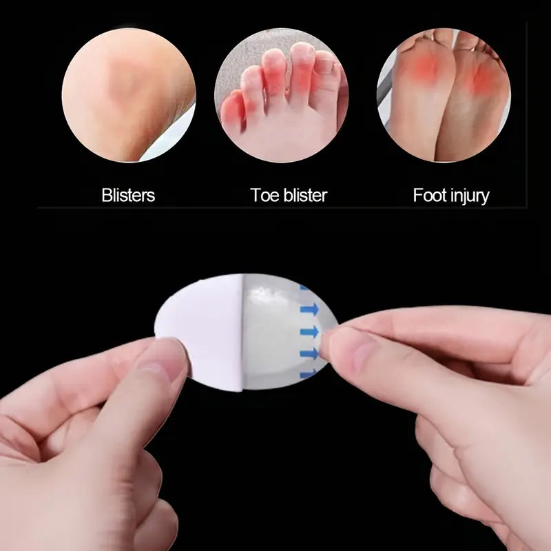 15pcs Ultra-Thin Hydrocolloid Blister Bandages - Waterproof Gel Cushions for Finger, Toe & Heel Relief, Prevention & Recovery